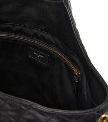YSL Saint Laurent Icare Maxi Quilted Lambskin Shopping Bag Black