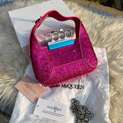 Alexander McQueen Branded Crossbody Bag with Long Chain