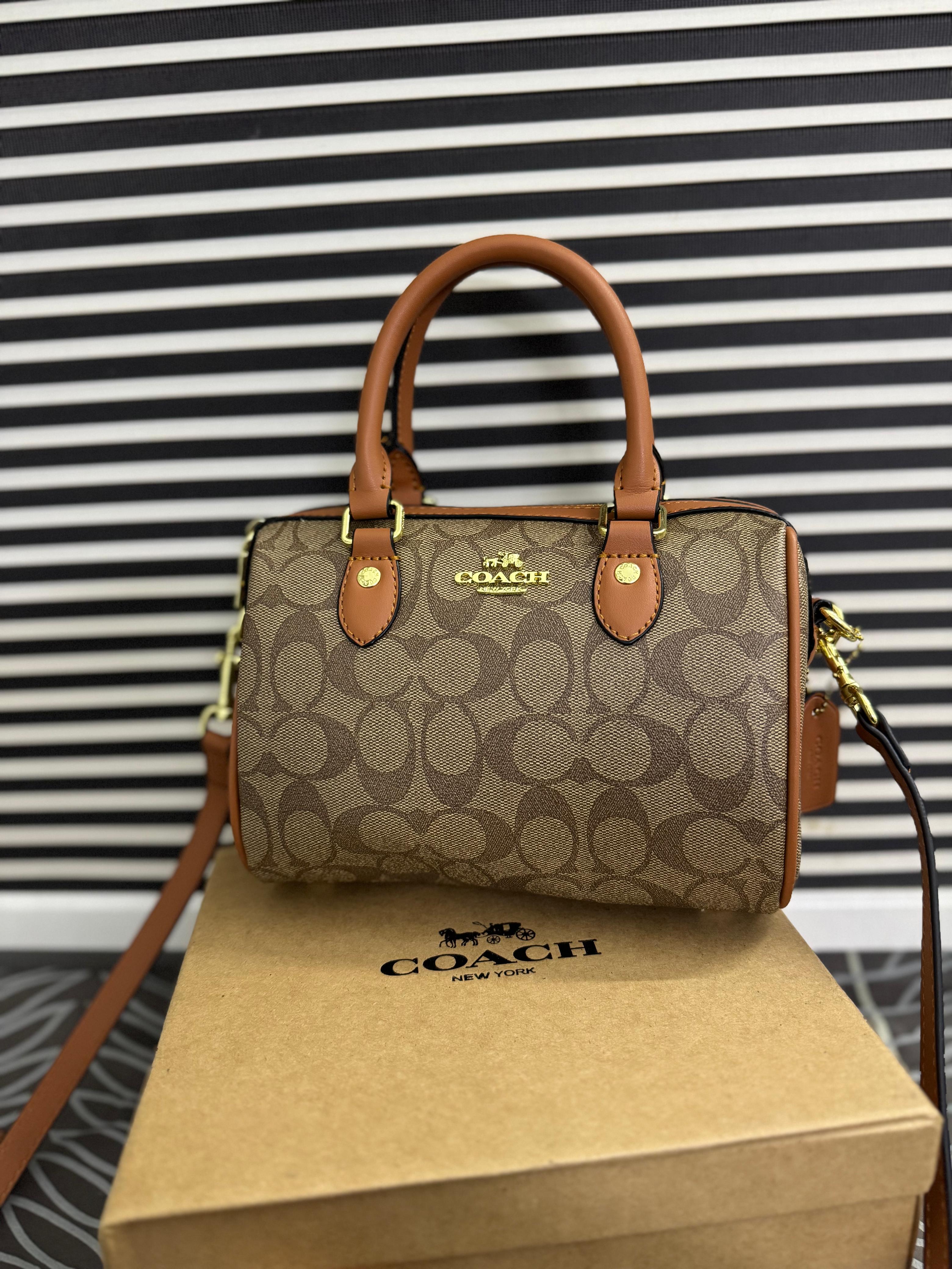 COACH Rowan Satchel Bag Signature Canvas Official Model