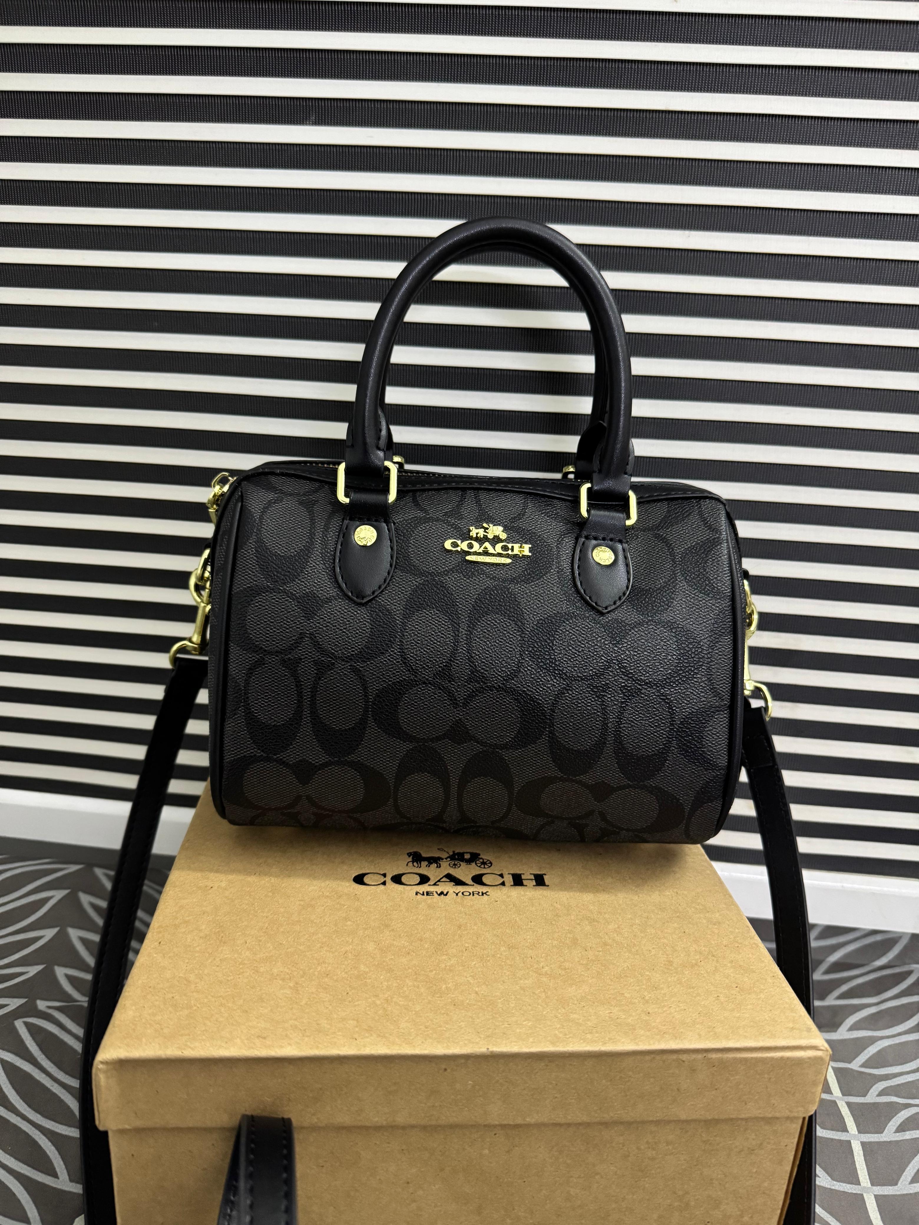 COACH Rowan Satchel Bag Signature Canvas Official Model