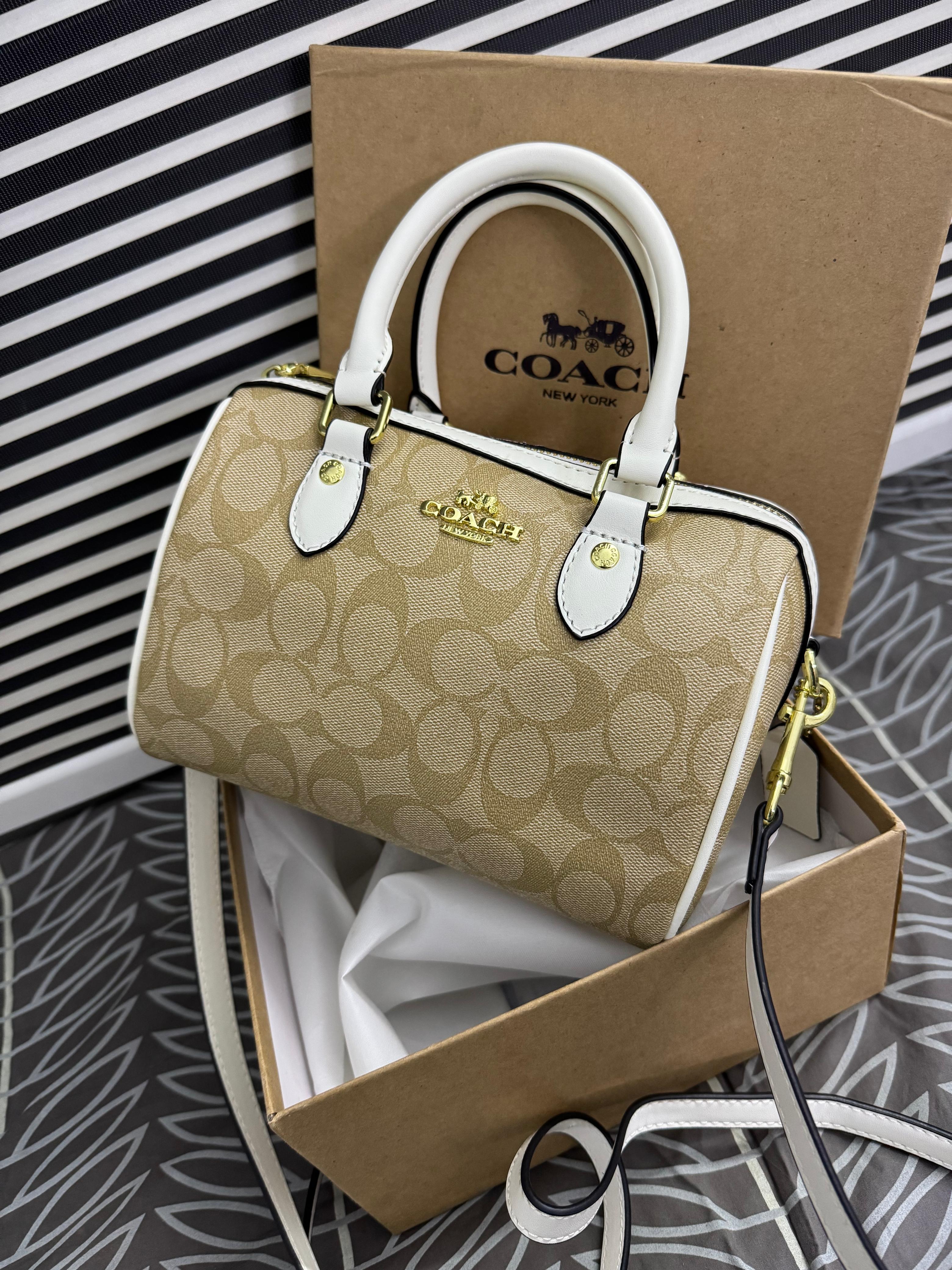 COACH Rowan Satchel Bag Signature Canvas Official Model