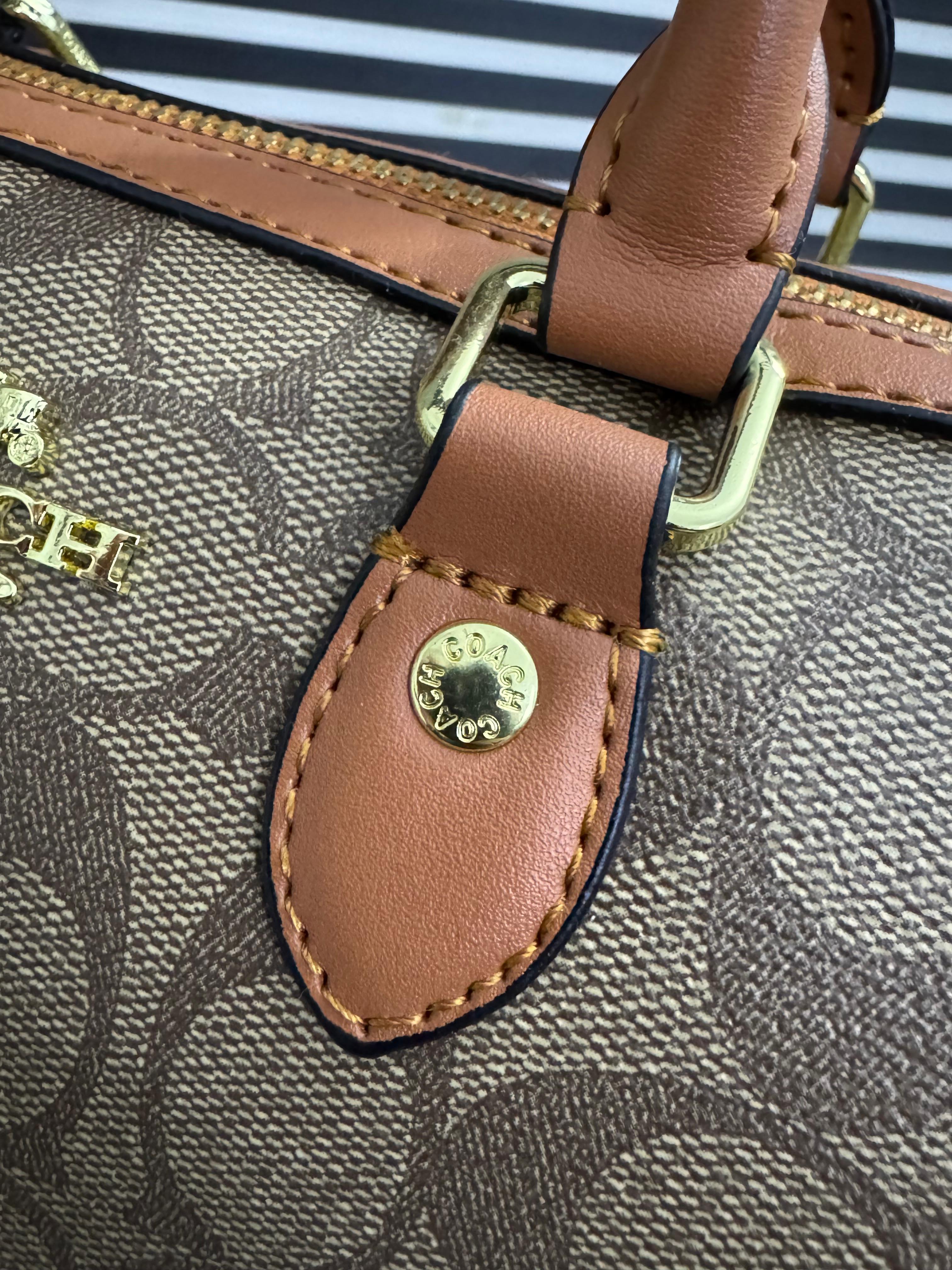 COACH Rowan Satchel Bag Signature Canvas Official Model