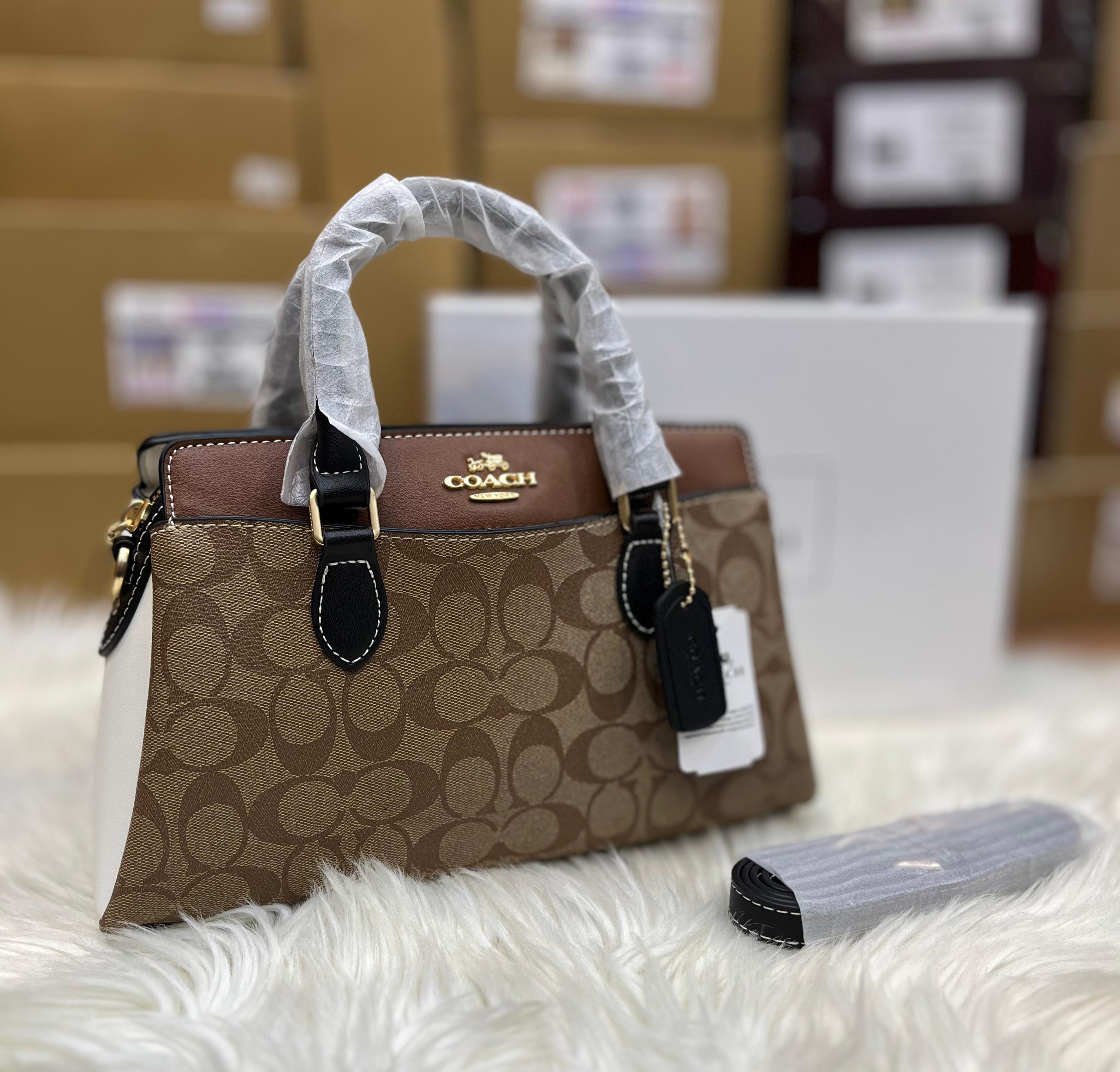 Coach Darcie Carryall Bag in Blocked Signature Canvas