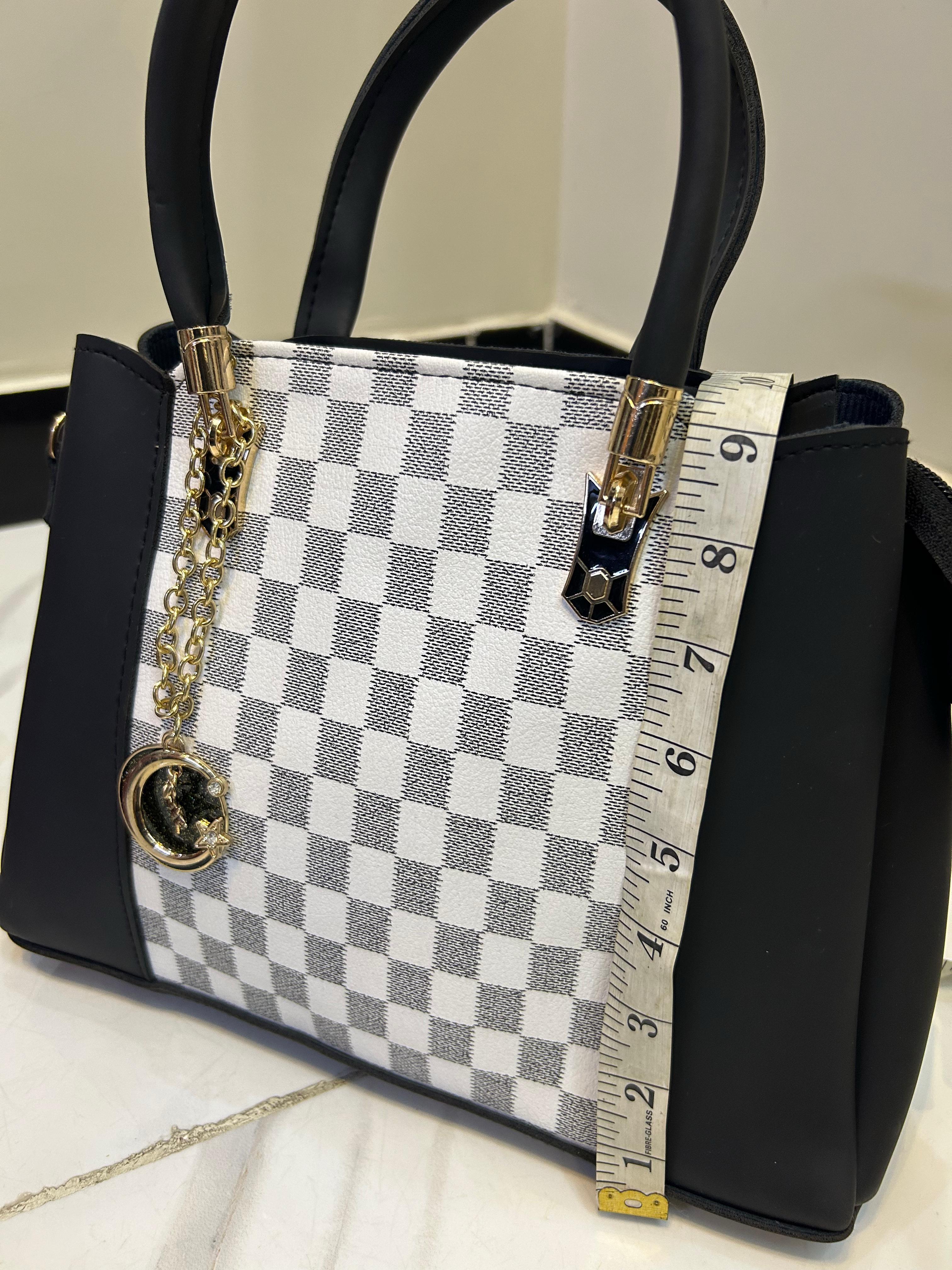 High Quality LV Handbag with Long Belt & Random Keychain