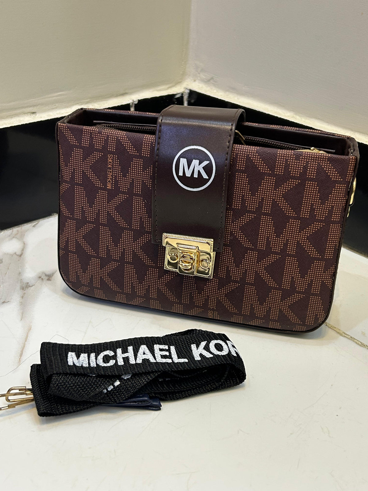 High Quality Cross Body Bag with Long MK Belt