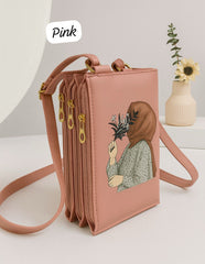 Hijaaabeees Mobile Pouch Side Crossbody Clutch with Hijab Print