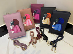 Hijaaabeees Mobile Pouch Side Crossbody Clutch with Hijab Print