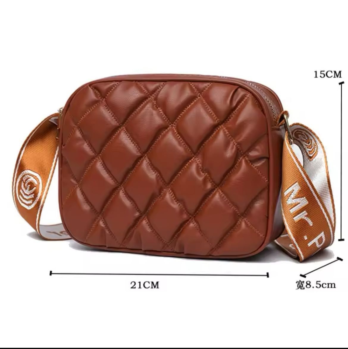 Imported Ladies Mr Puffer Handbag Long Belt & Double Zipper