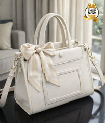 Imported High-Quality Shoulder Bag with Belt & Scarf