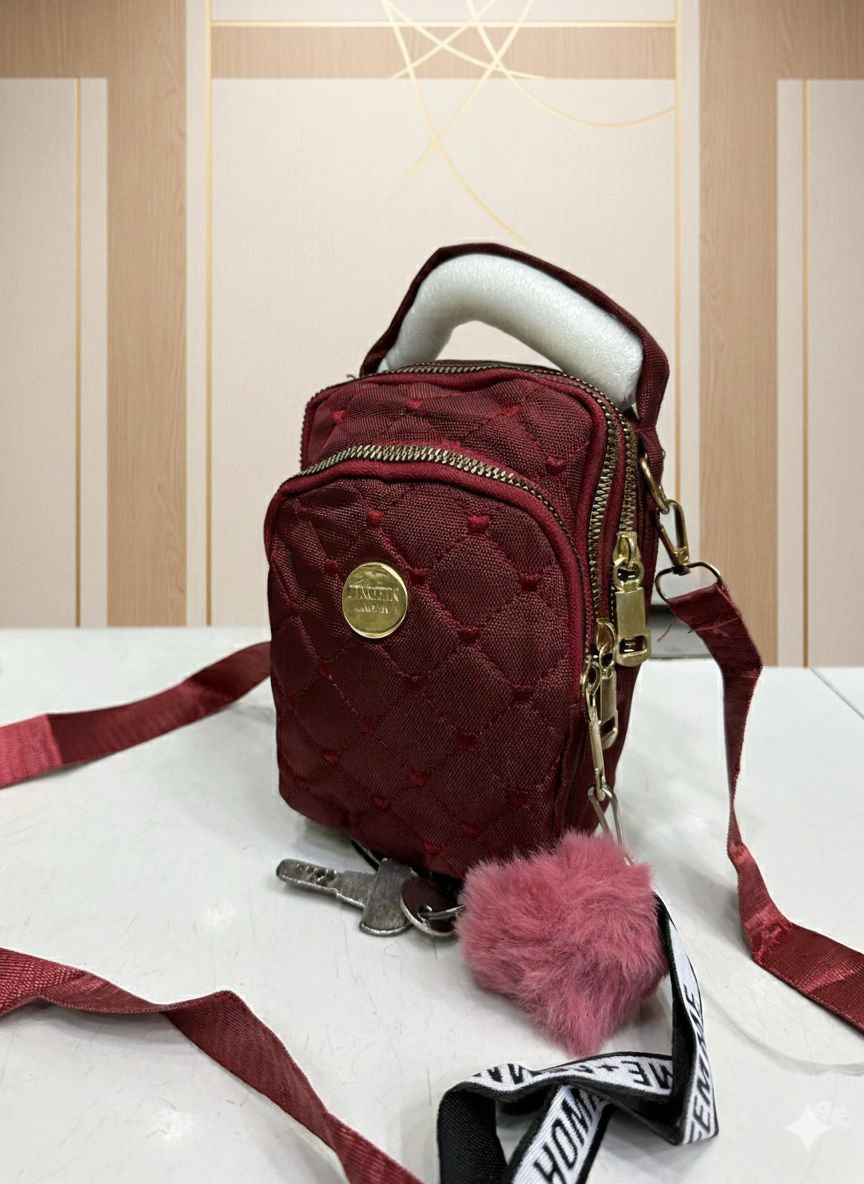 Imported Parachute Crossbody Bag with Keychain