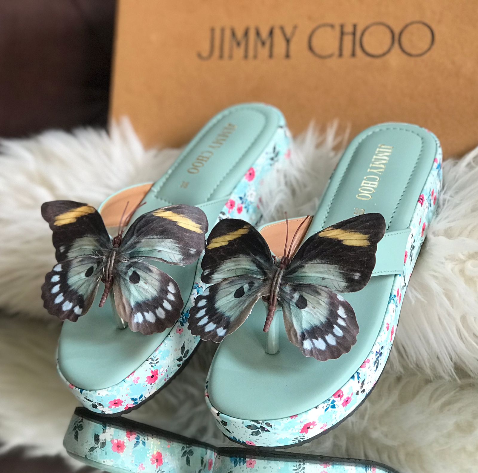 Jimmy Choo Butterfly Wedges with Brand Box