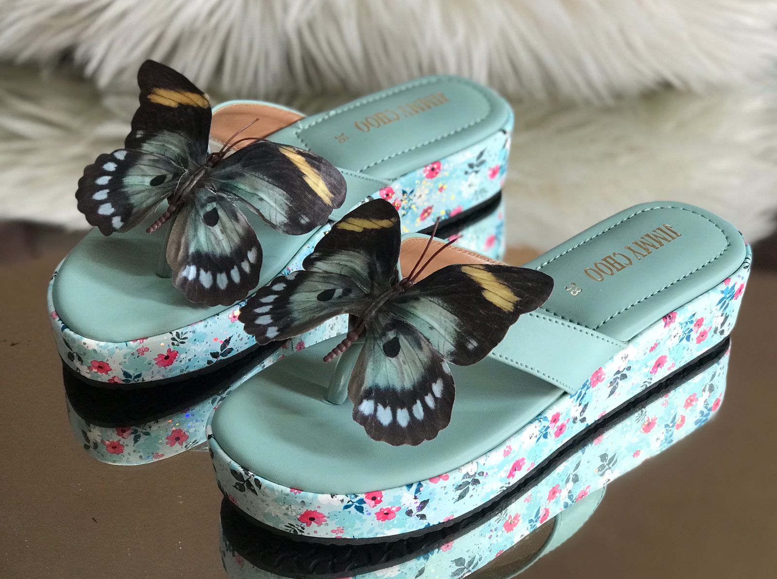 Jimmy Choo Butterfly Wedges with Brand Box