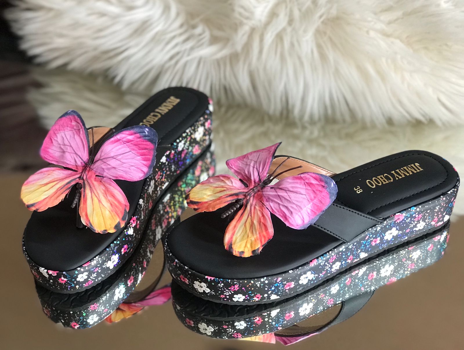 Jimmy Choo Butterfly Wedges with Brand Box