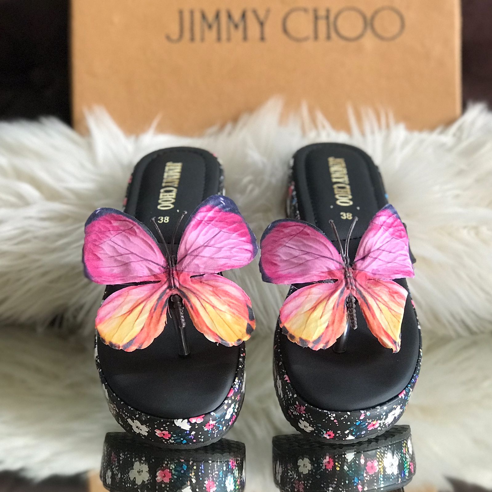 Jimmy Choo Butterfly Wedges with Brand Box