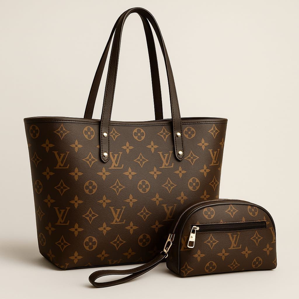 LV 2-Piece Premium Quality Tote Bag with Brand Logo