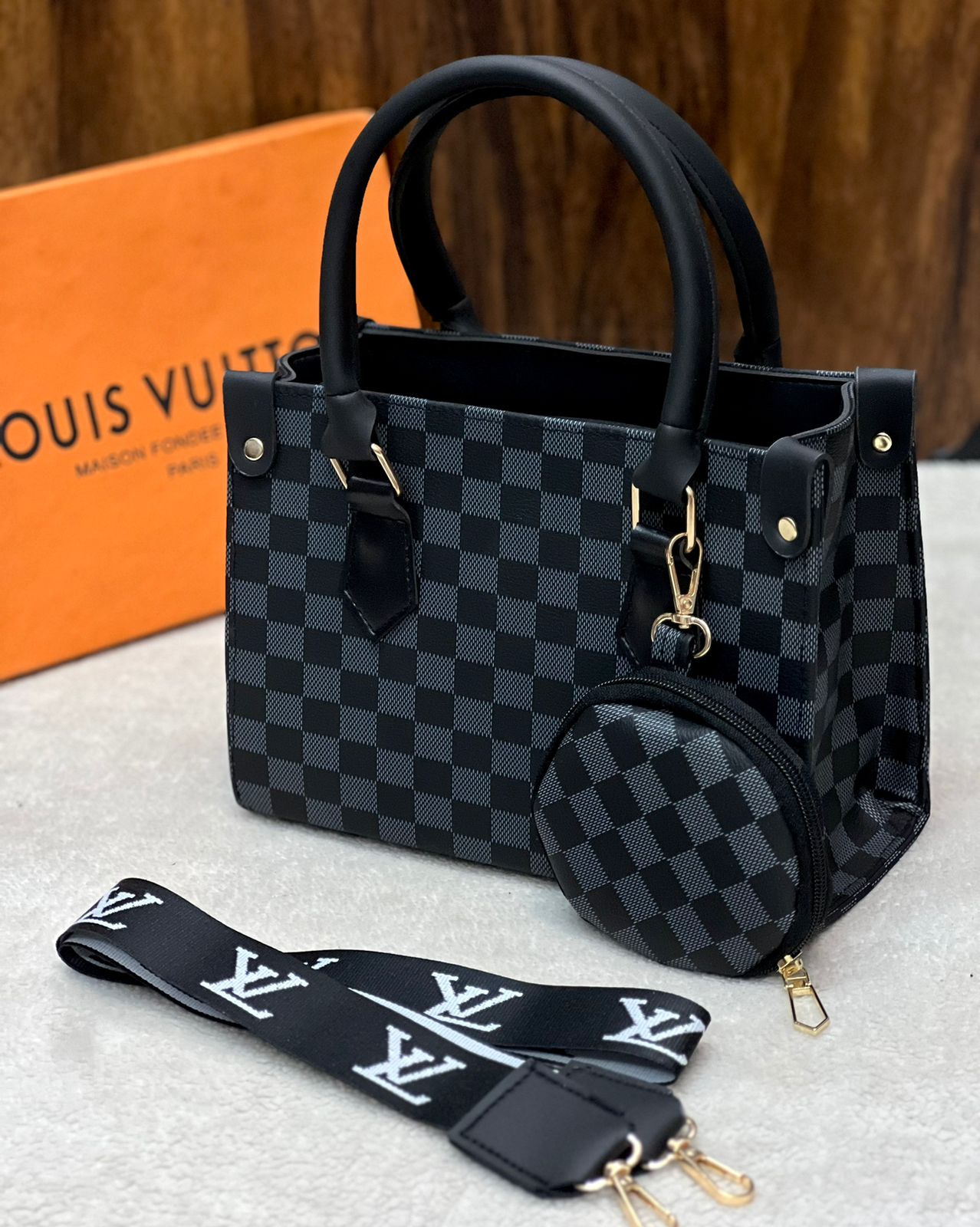 Louis Vuitton 2 Pcs Handbag Set with Long Belt