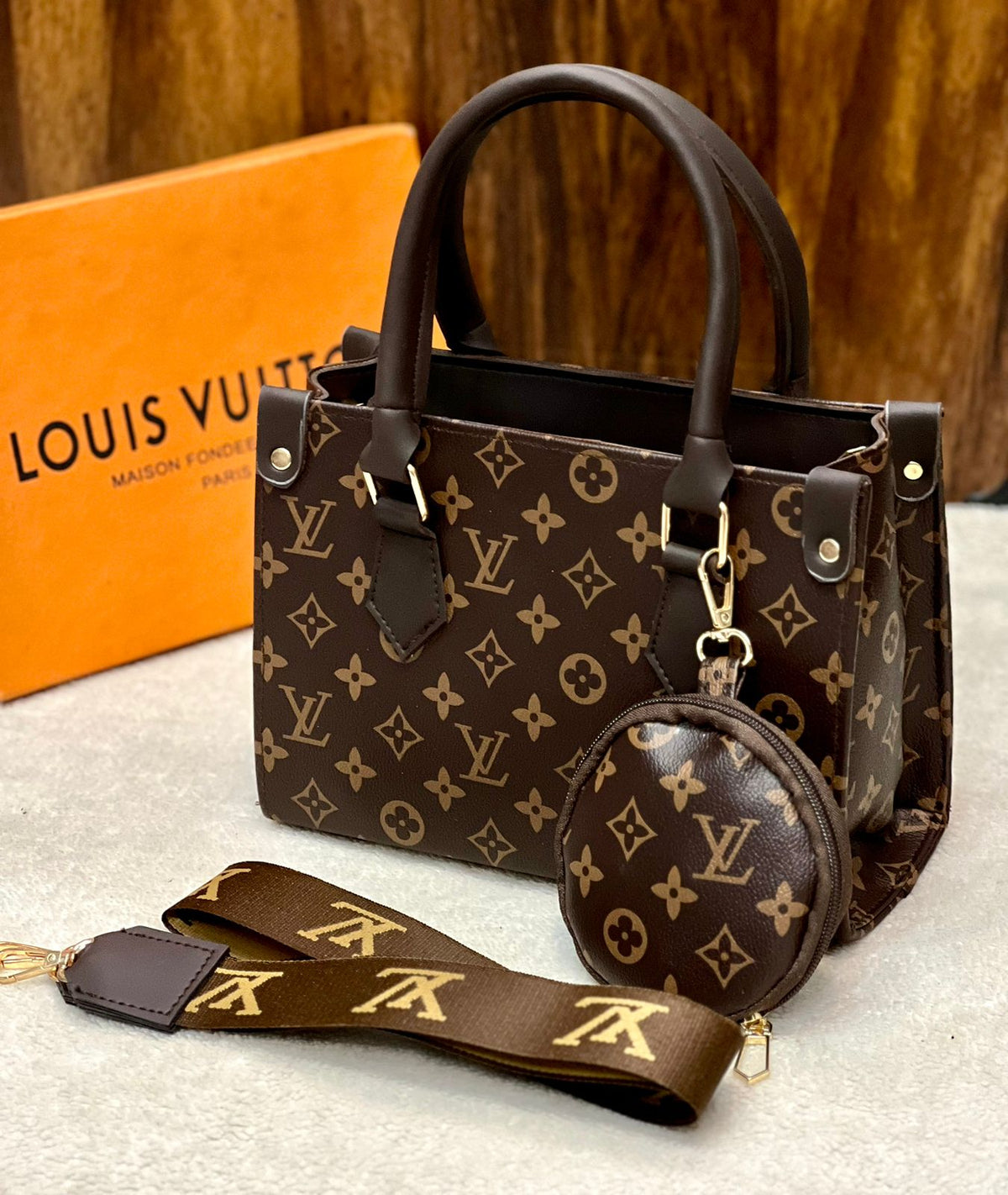 Louis Vuitton 2 Pcs Handbag Set with Long Belt