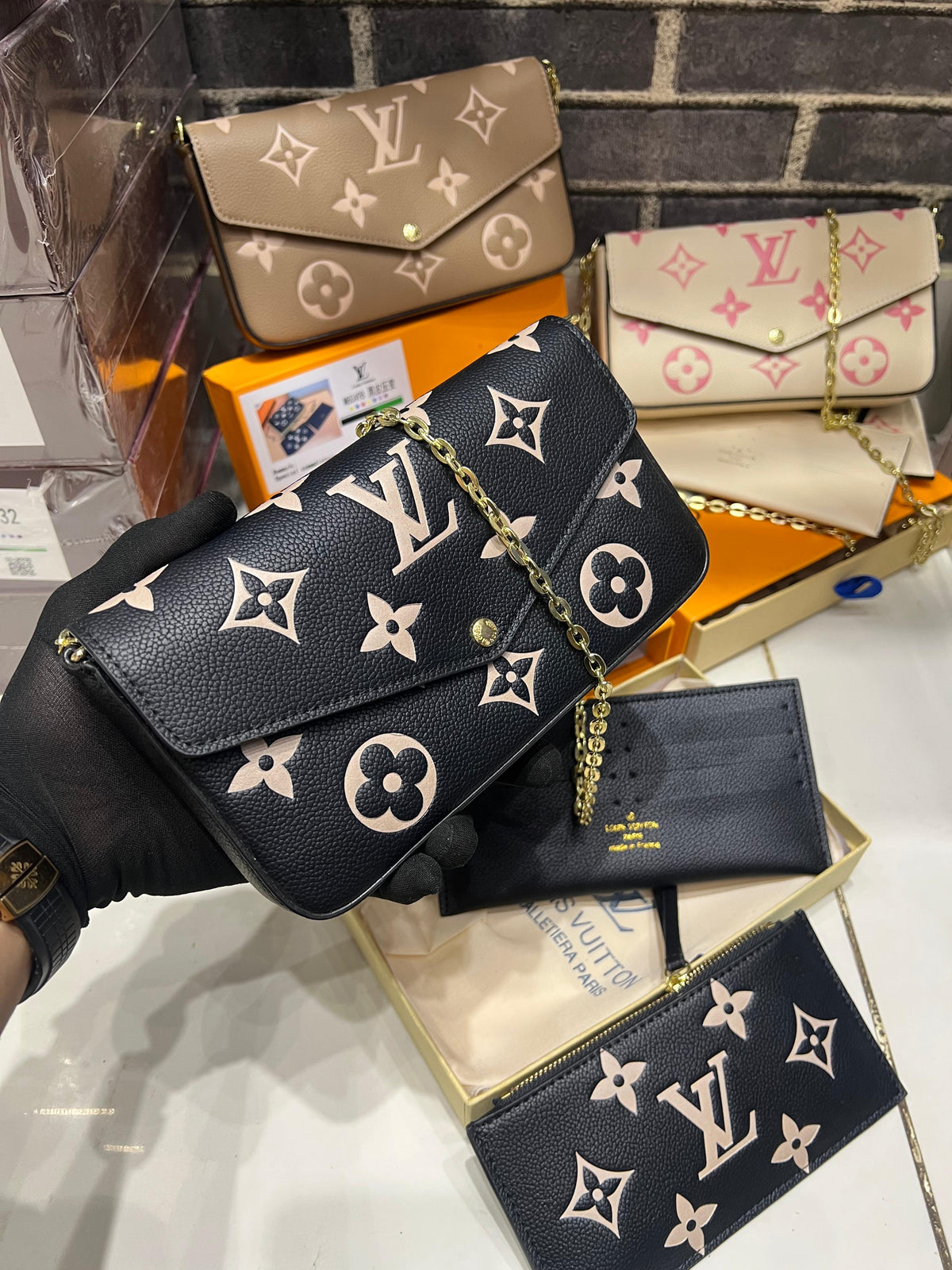 Louis Vuitton Fèlicie Pochette Premium Coded Clutch Bag