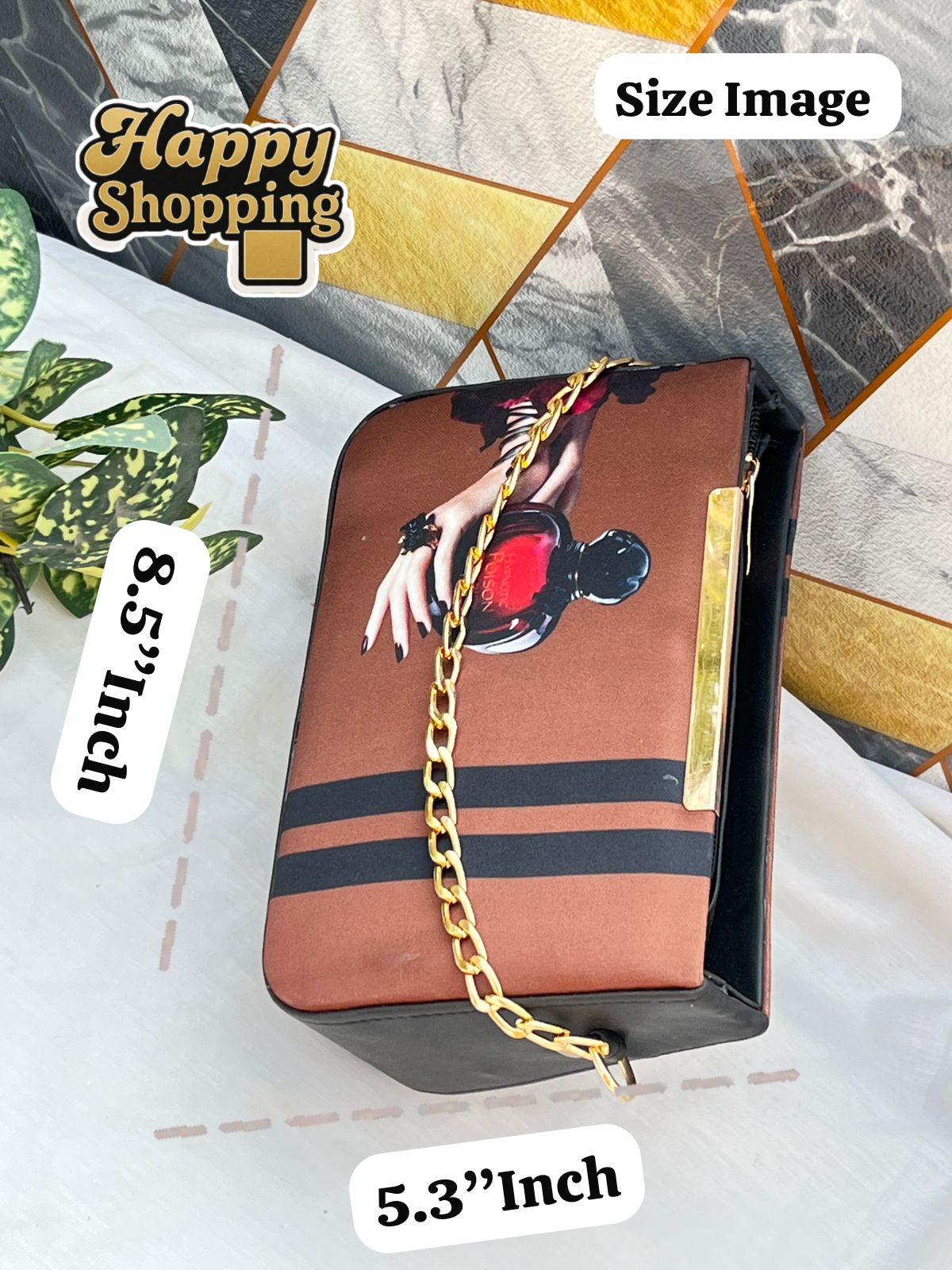Poison High Quality Crossbody Bag with Front Chain