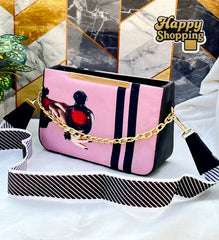 Poison High Quality Crossbody Bag with Front Chain