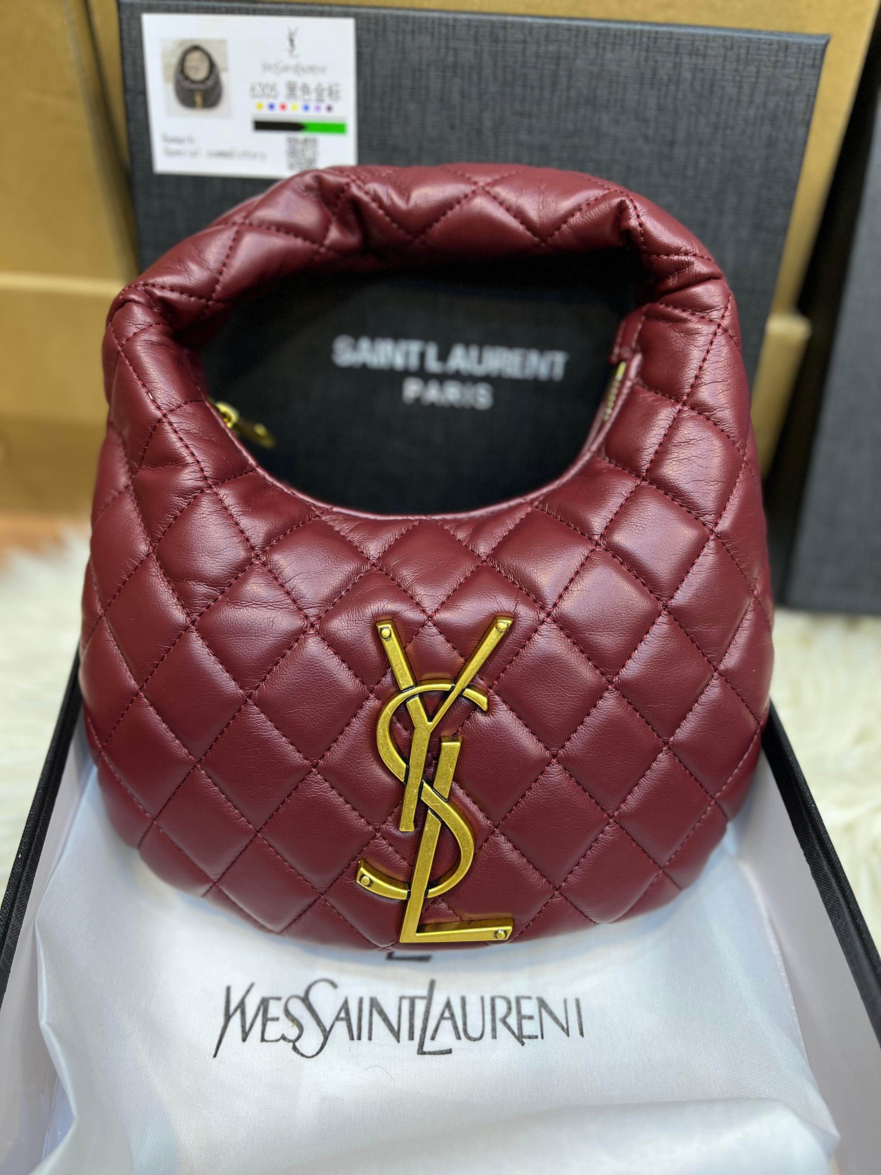 Saint Laurent YSL Icarino Quilted Nappa Hortensia Handbag