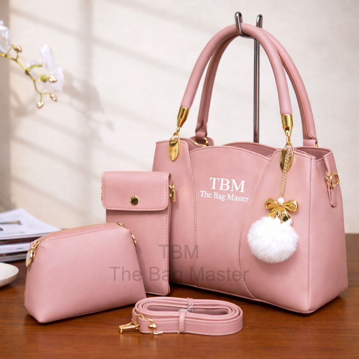 TBM The Bag Master 3-Piece Soft Leather Bag Set