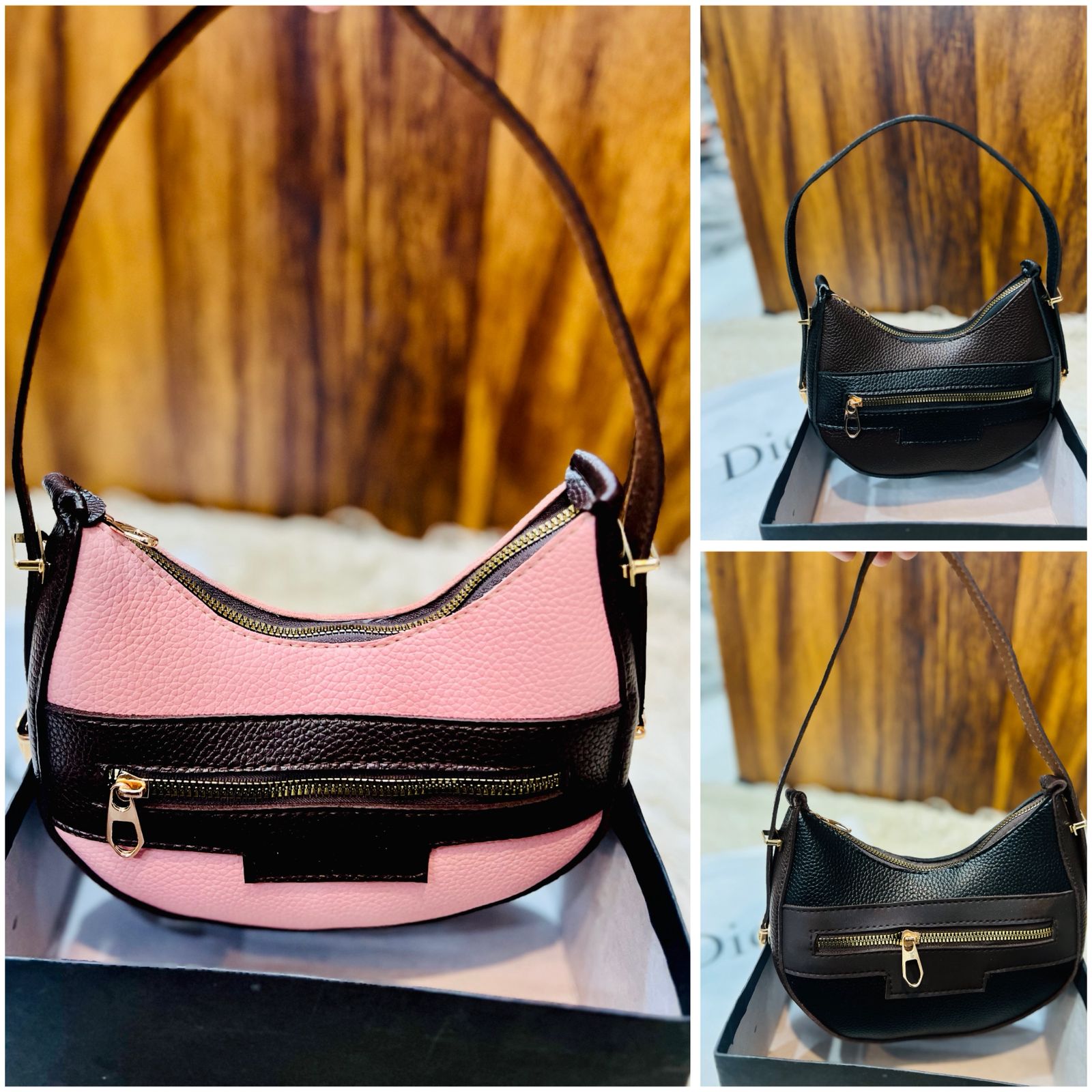 Trendy Moon Bag with Adjustable Belt & Front Pocket