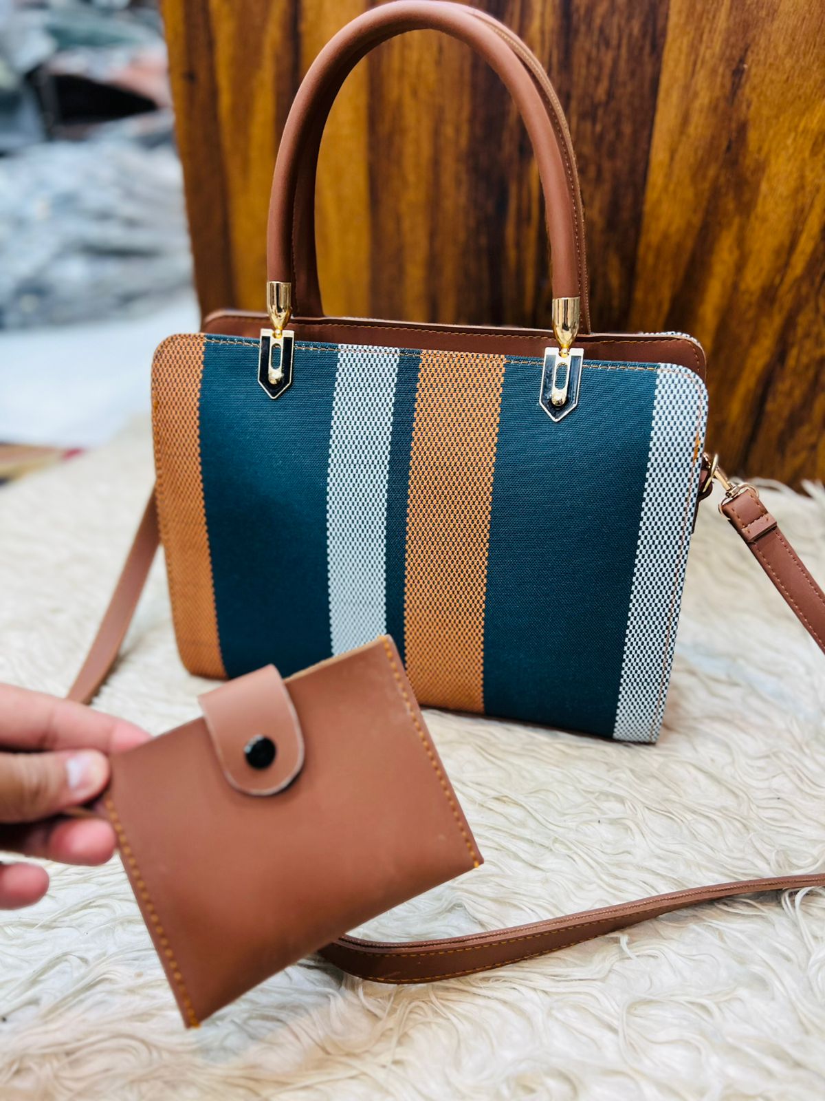 Women’s Handbag with Long Strap & Coin Pouch 