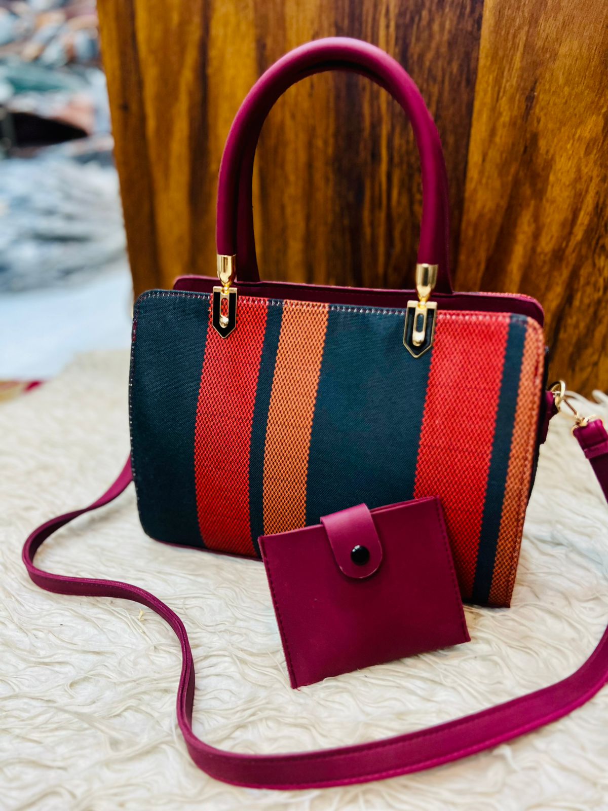 Women’s Handbag with Long Strap & Coin Pouch 