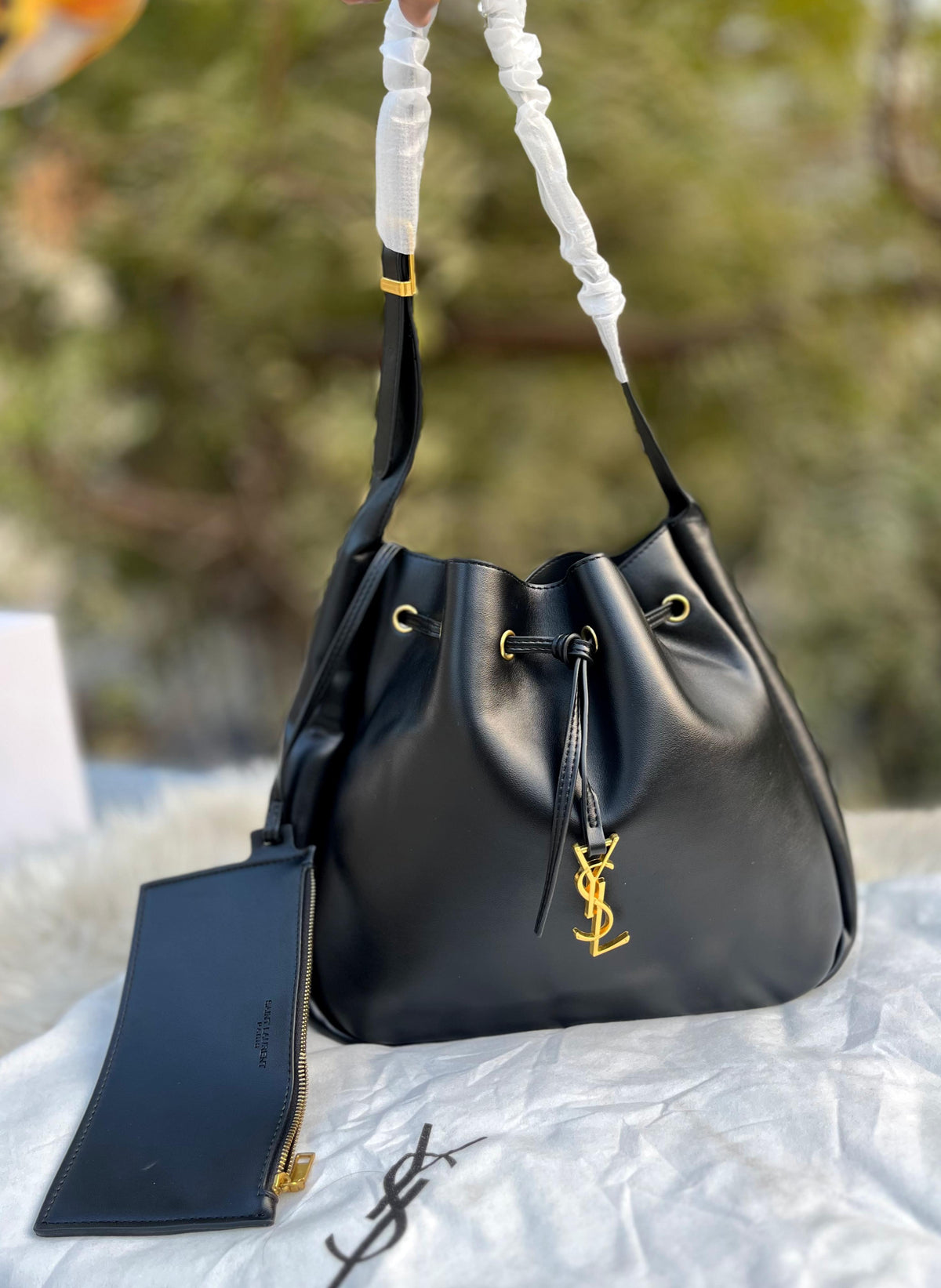 YSL Saint Laurent Bucket Bag with Pouch